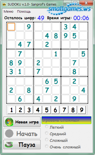 Sudoku v.1.0 Sanprof's Games